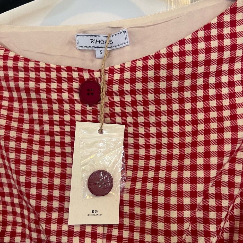 Rihoas sleeveless red and white gingham dress - Picture 4 of 5